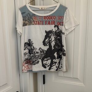 Women's Rodeo Graphic Tee - White and Blue
